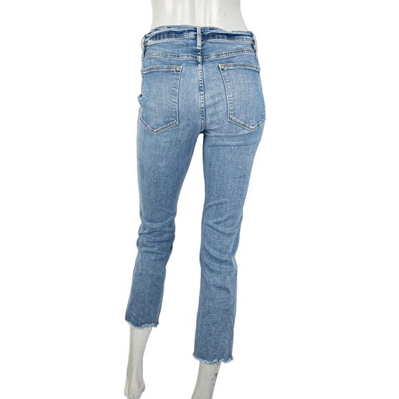FRAME Denim Le High Straight Jeans in Roxton Blue Size 30 - Picture 2 of 10